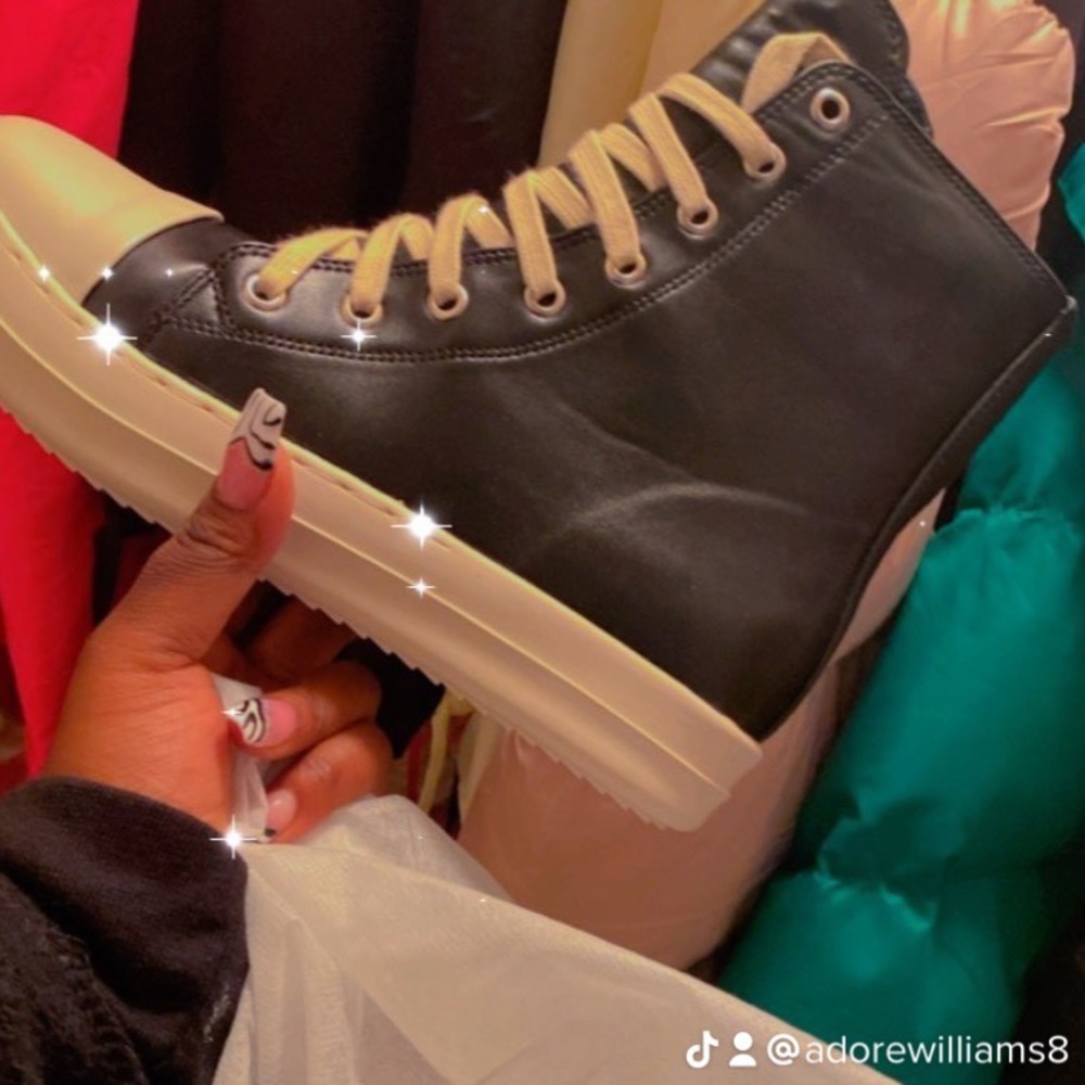Laced Up Leather Sneakers